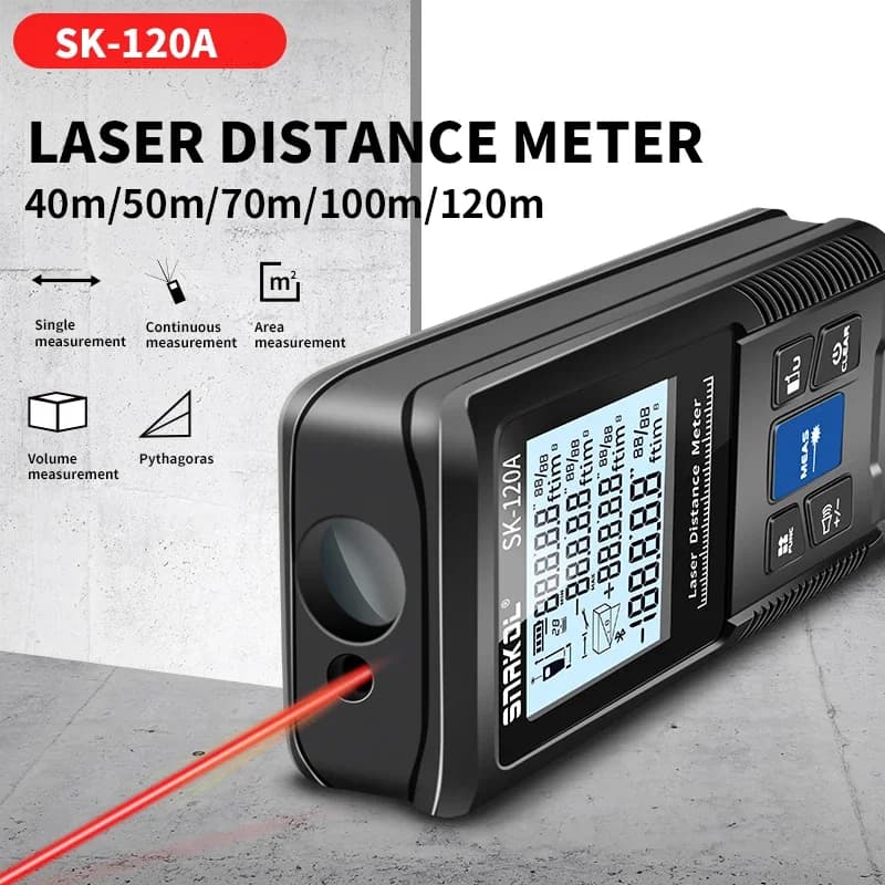 SNAKOL Laser Measure 40-120m | Digital Distance Meter | Portable Electronic Ruler - Thumbnail 3