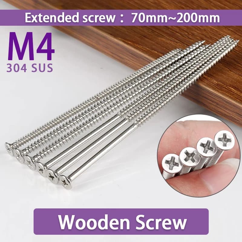 M4 Concrete Screws | 304 Stainless Steel | Countersunk, 160-200mm - Thumbnail 2