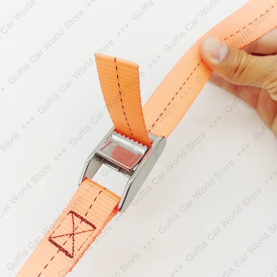 2x 3m Ratchet Straps | Stainless Buckle | Car & Motorcycle Tie Down - Thumbnail 5