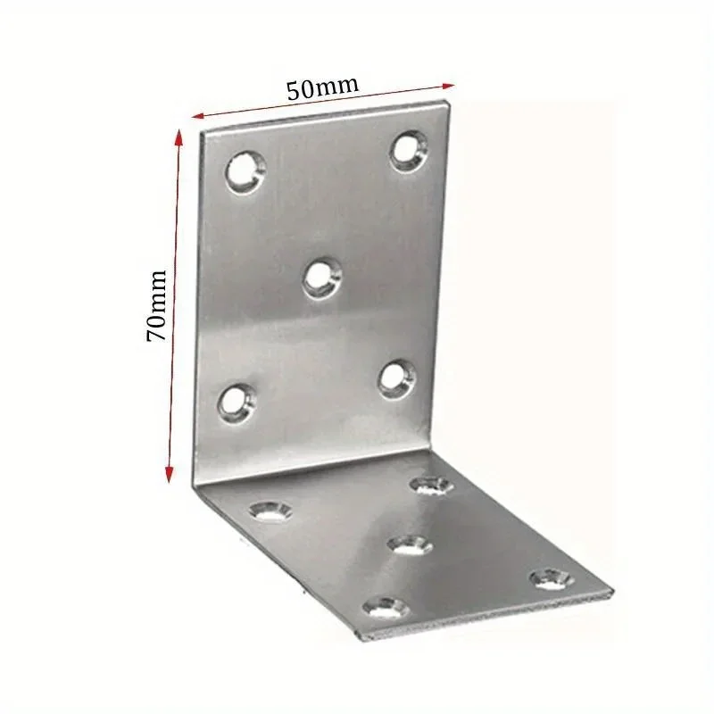 8Pcs Angle Brackets | L-Type Thick Stainless Steel | 90 Degree Shelf Support - Thumbnail 3