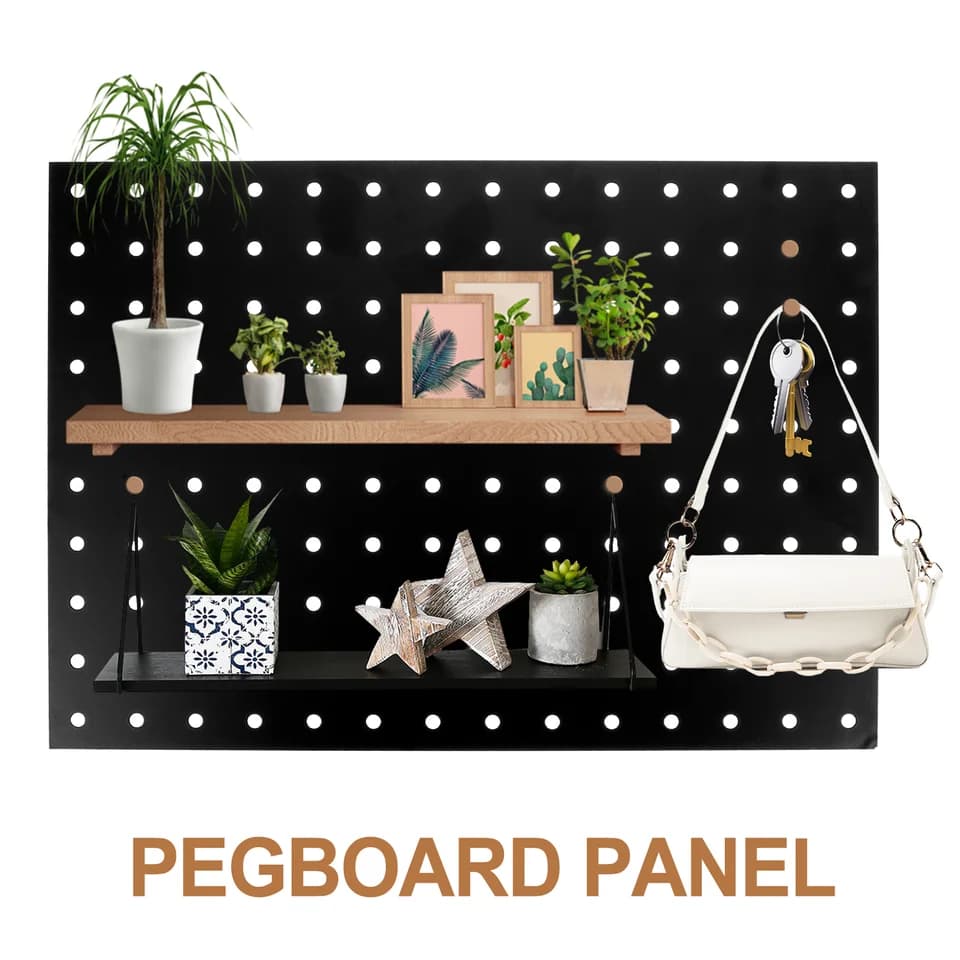 Metal Pegboard Panel | 35.6x25cm Wall Mount Tool Organiser | Garage Storage - Thumbnail 3
