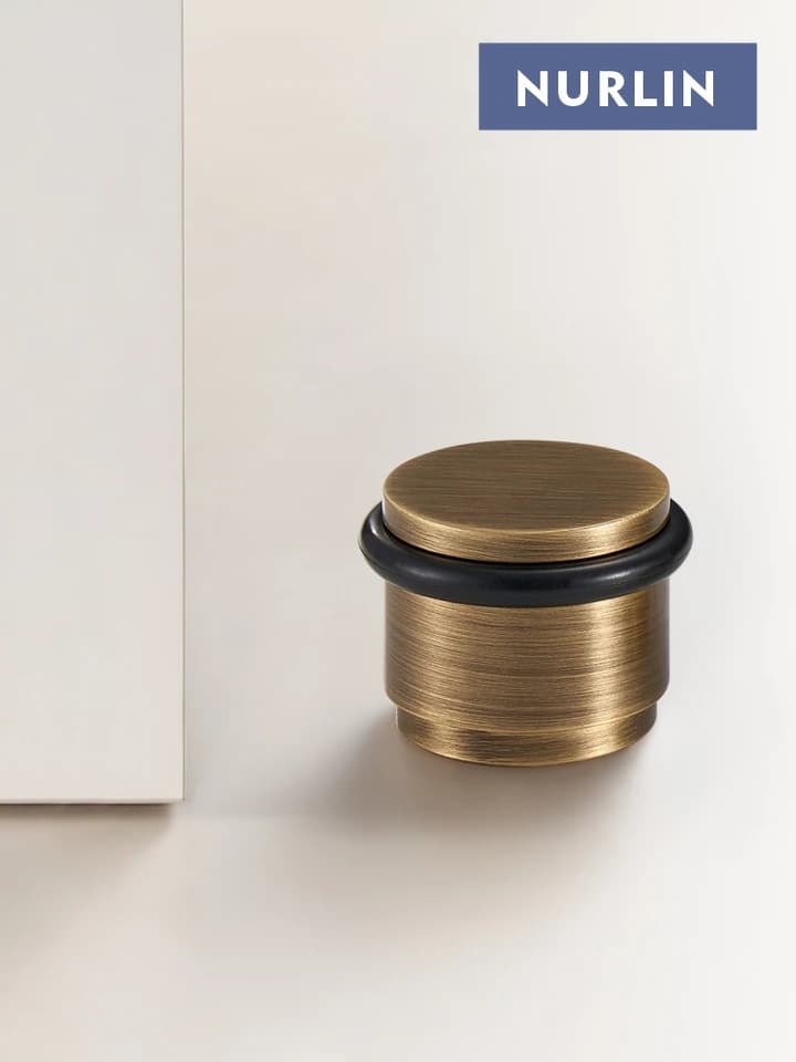 Nurlin Brass Rubber Door Stopper | Heavy Duty | Indoor & Outdoor Use - Thumbnail 7