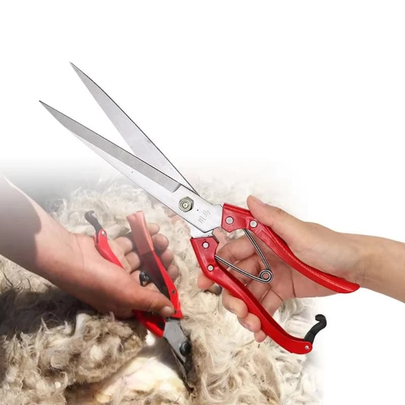 Sheep Shears | Spring-Loaded Manganese Steel Blades | Farm & Pet Shearing Tool - Thumbnail 3