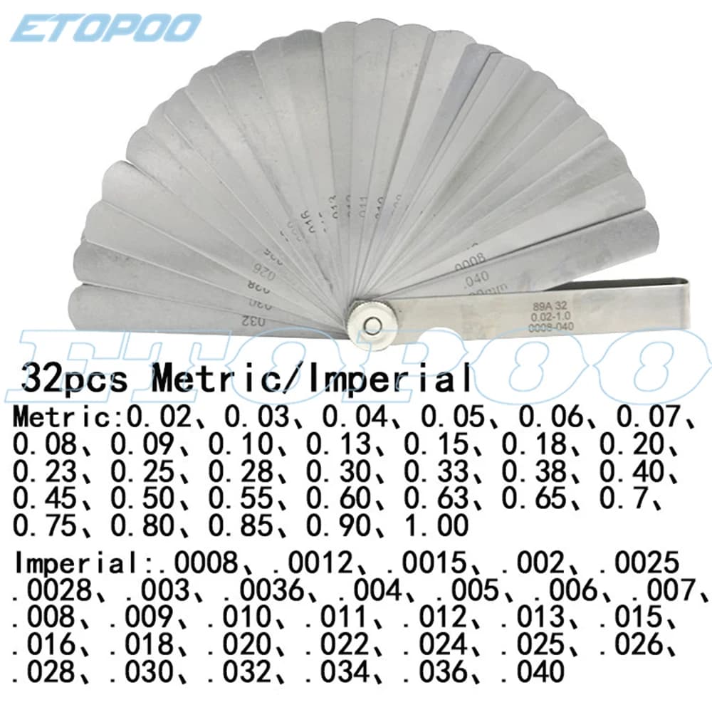 Feeler Gauge Set | 32 Stainless Steel Blades | 0.02-1.00mm Metric Gap Measurement - Thumbnail 2