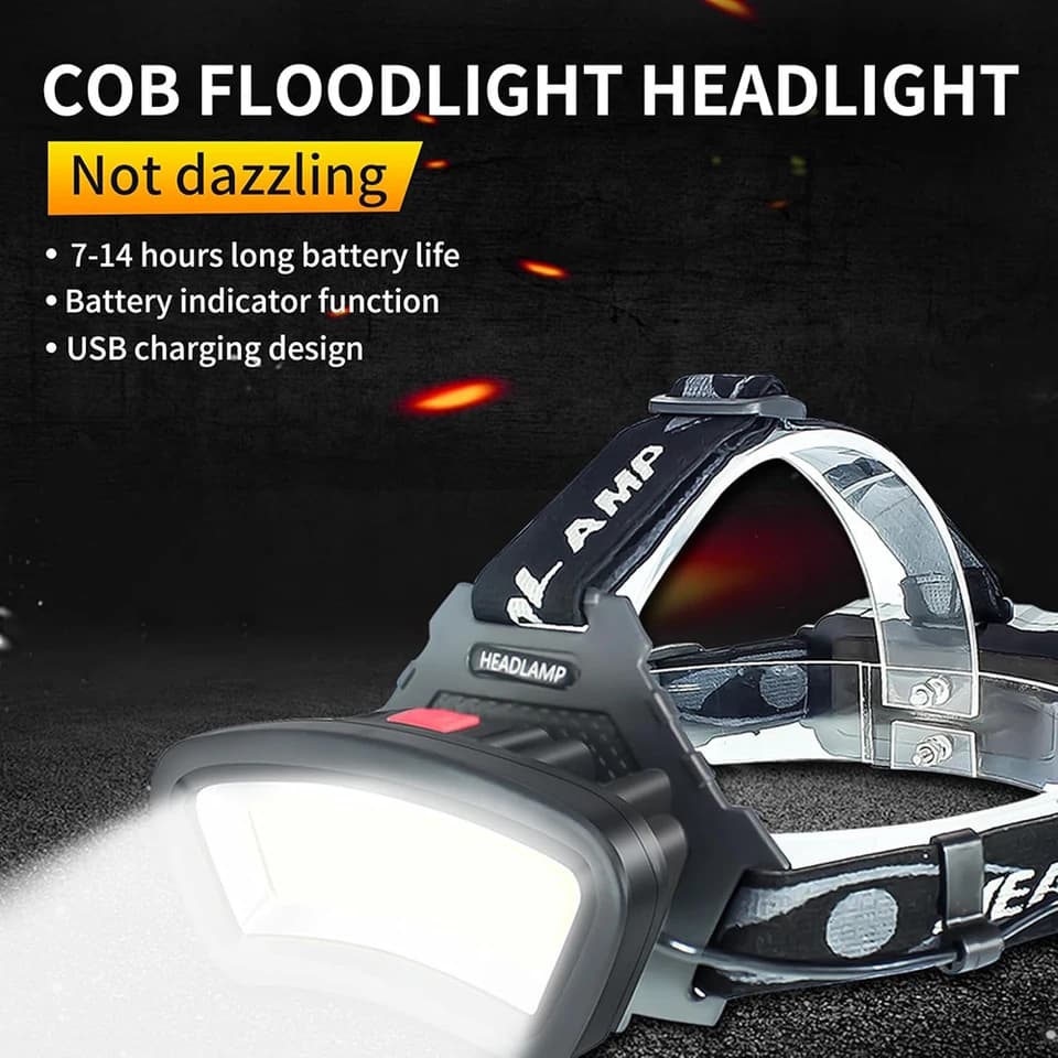 Rechargeable LED Head Torch | 4 Modes, Zoom & Waterproof | Fishing, Camping - Thumbnail 6