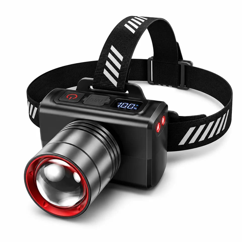 LED Rechargeable Head Torch | Adjustable Zoom & Ultra Bright | USB for Work & Outdoors - Thumbnail 2