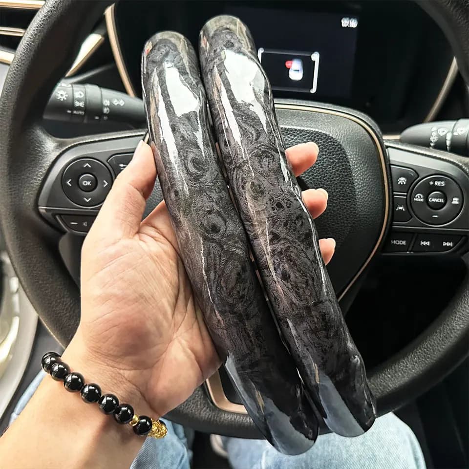 Wheel Covers | Carbon Fiber & Suede | Universal 3-Piece Kit - Thumbnail 4