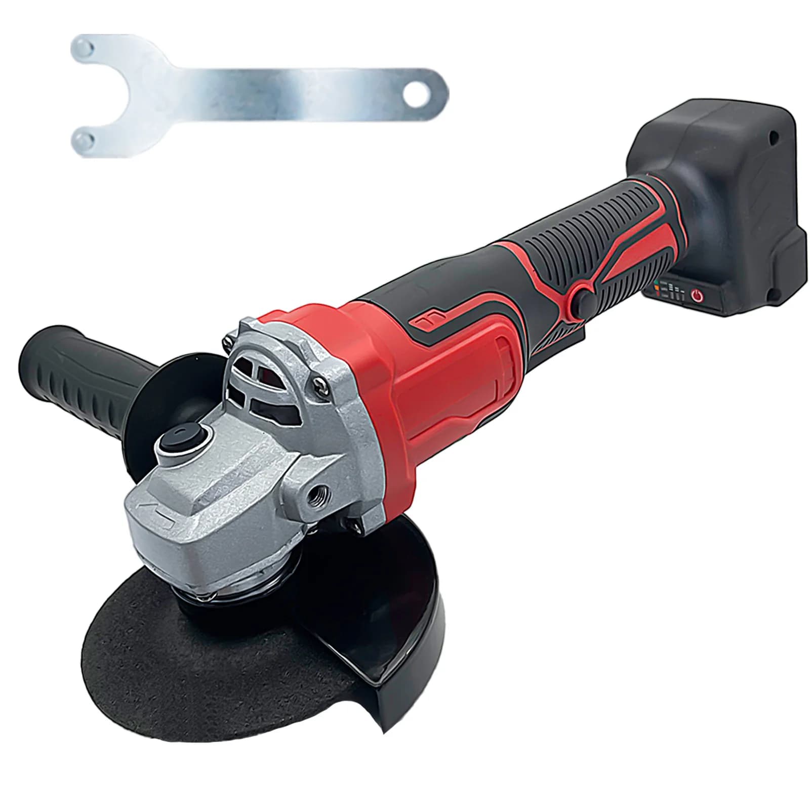 4-1/2 inch cordless angle grinder for Milwaukee 18V batteries, brushless motor, 8500 RPM for cutting and grinding.