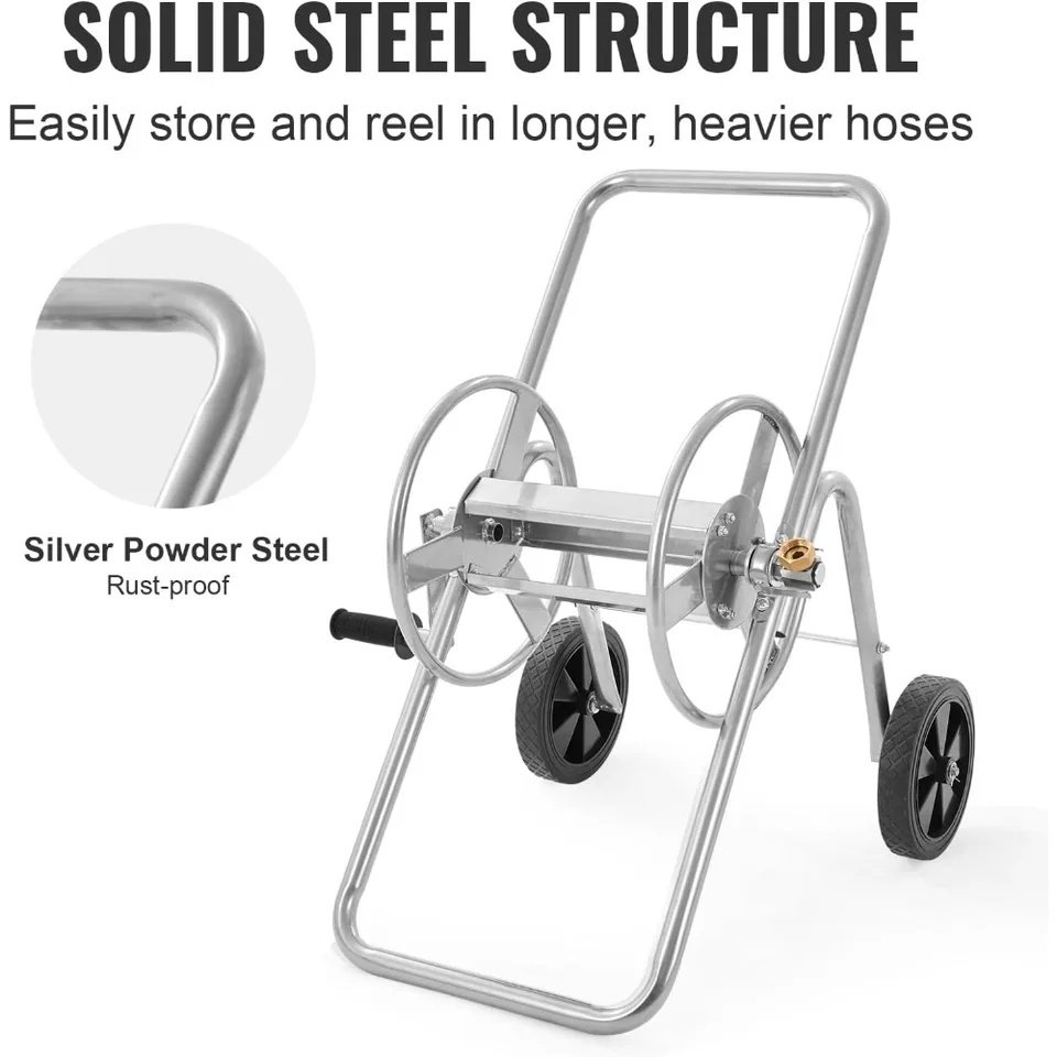 Heavy Duty Hose Reel Cart | Mobile Steel, 175ft 5/8" Hose Capacity | Industrial Use - Thumbnail 3