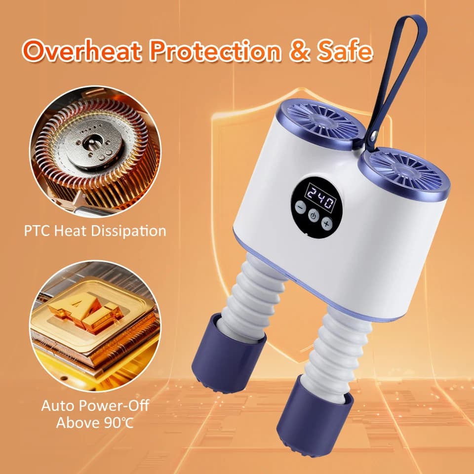 Intelligent Boot Dryer Warmer | Fast Dry 360° Airflow | Timer for Boots & Trainers - Thumbnail 5