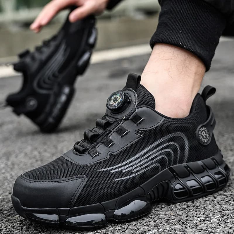 Steel Toe Cap Safety Boots | Rotating Button Fastening | Anti-Puncture Work Trainers - Thumbnail 6