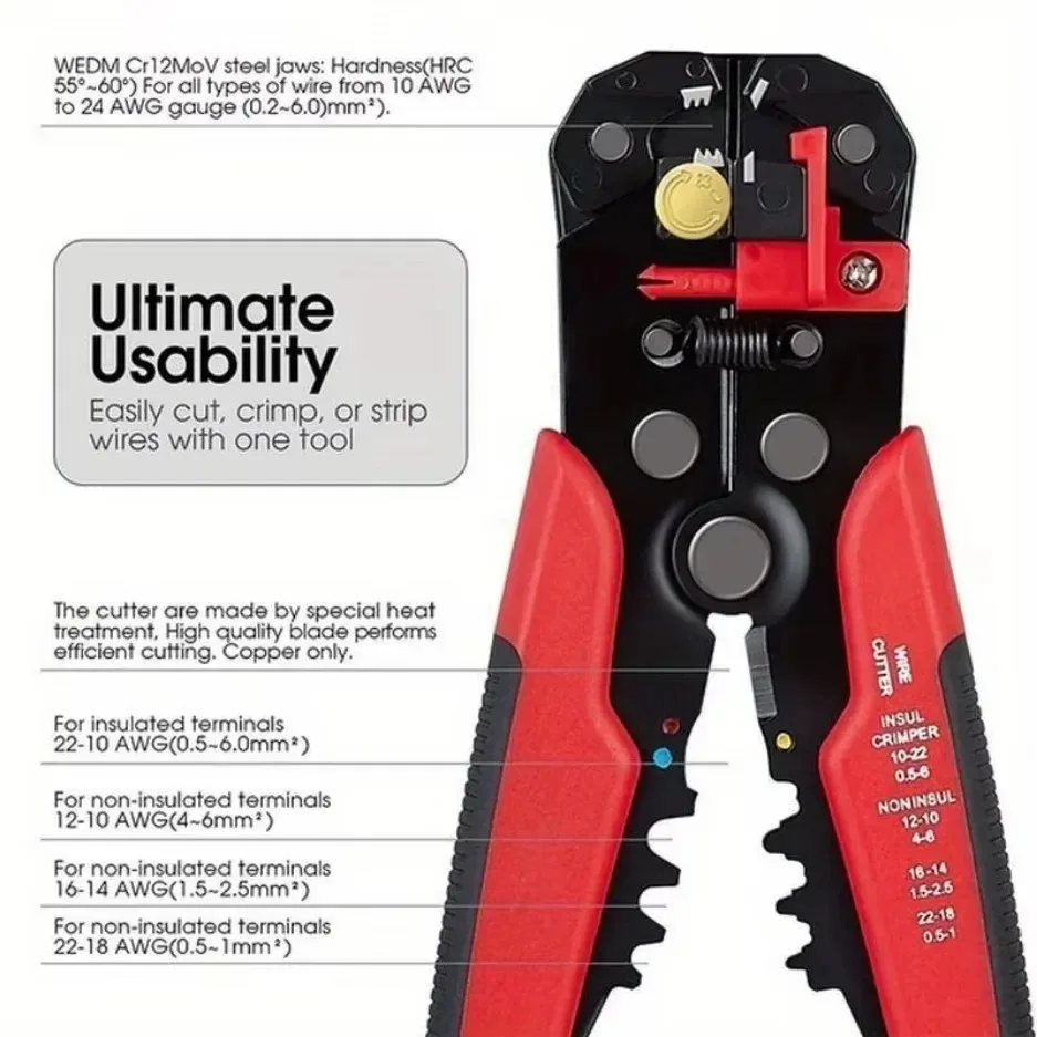 Automatic Crimping Tool | Wire Stripping & Cutting | Network Cable Multi-tool - Thumbnail 7