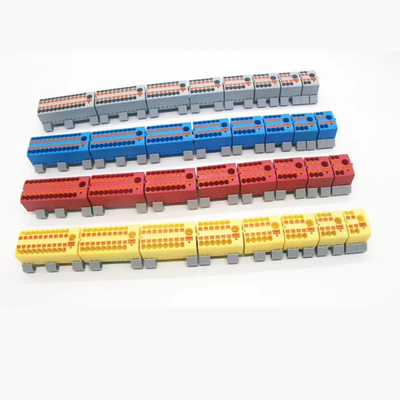 225 Series 1-in-Multiple-Out Modular Terminal Block for compact wire splicing and lighting connections, featuring push-in technology.
