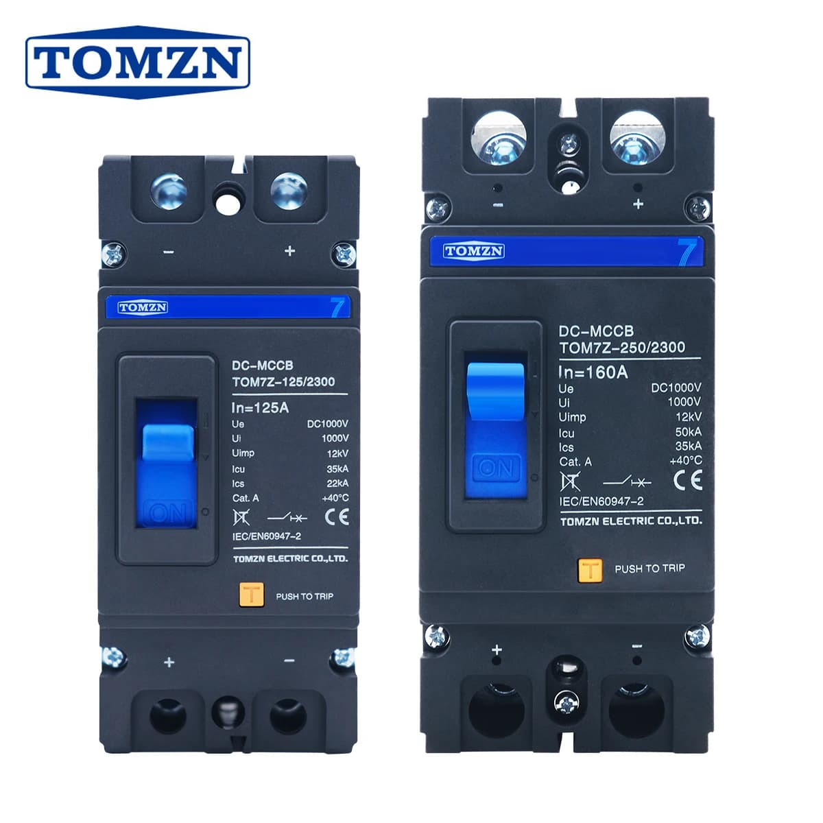 2-Pole DC Solar Circuit Breaker | 1000V MCCB for Photovoltaic Systems | Overload Protection