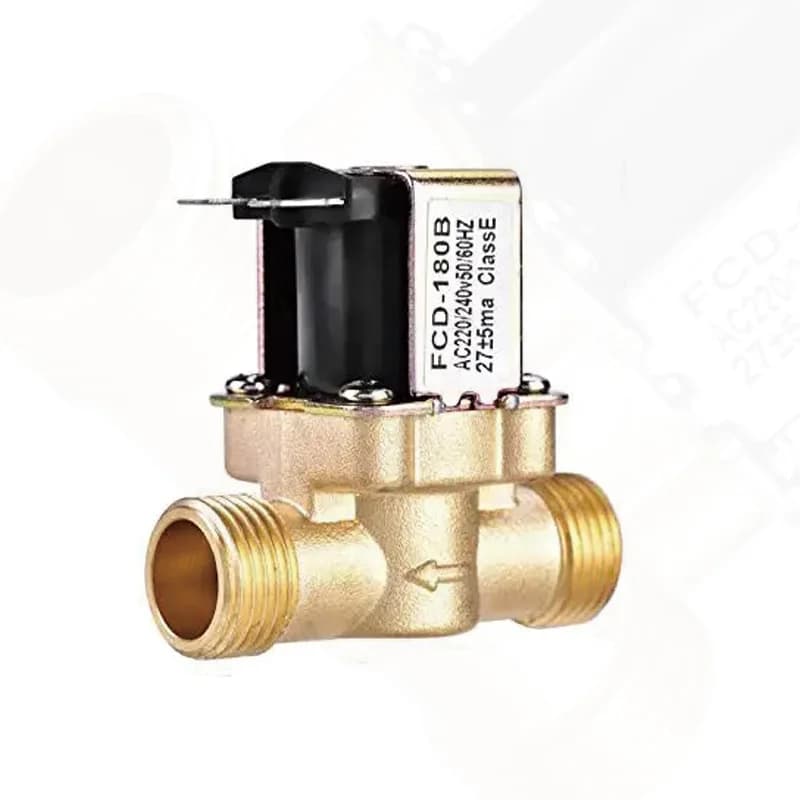 Brass Gate Valve | AC220V/DC12V Solenoid | Normally Closed G1/2 - Thumbnail 2