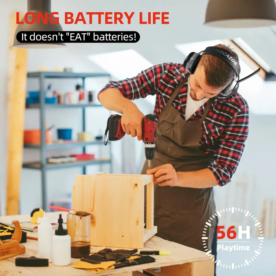 Safety Ear Defenders | FM/AM Radio Hearing Protection | For Work & Workshops - Thumbnail 6