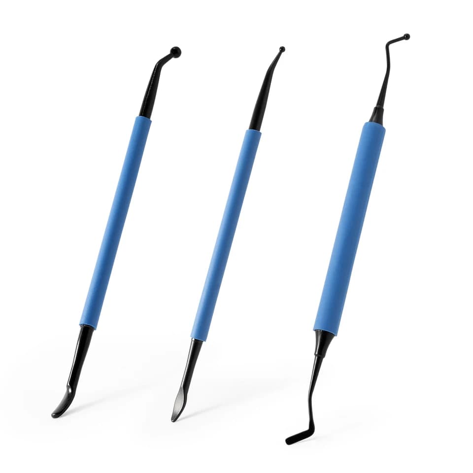 3pc Stainless Steel Window Squeegee set, three variants on a white background.