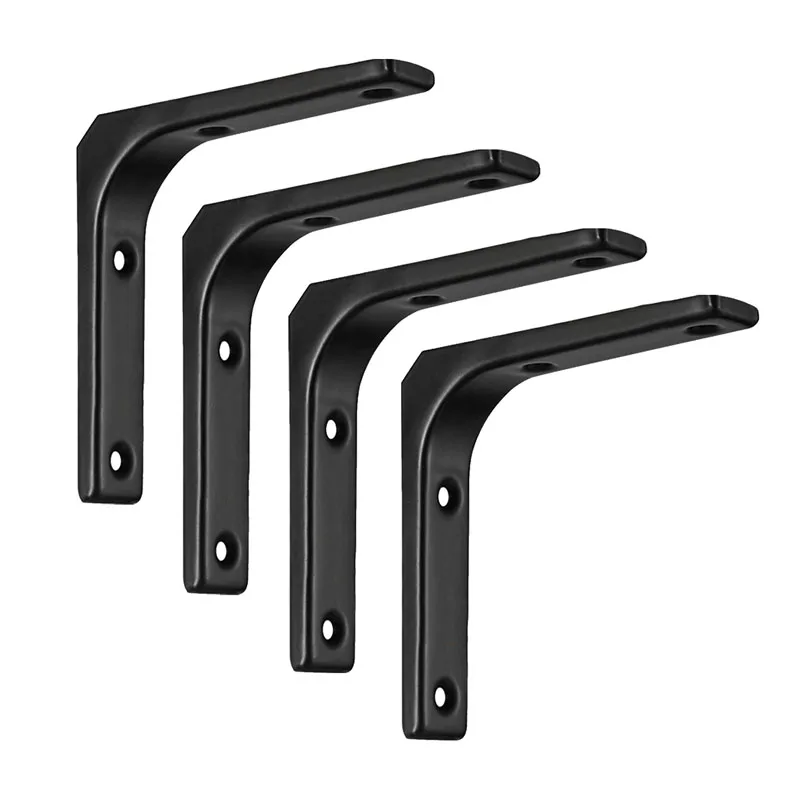 L Brackets | Stainless Steel Floating Shelf Support | Black & White - Thumbnail 6