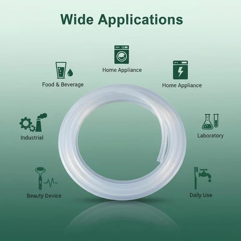 Washing Machine Grade Silicone Tube | Food-Safe & Flexible | 12mm ID Tubing - Thumbnail 5