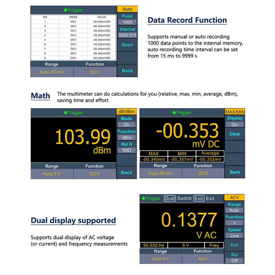 OWON XDM1041 XDM1241 Multimeter | 55000 Count True RMS | Benchtop LCD Voltmeter - Thumbnail 2