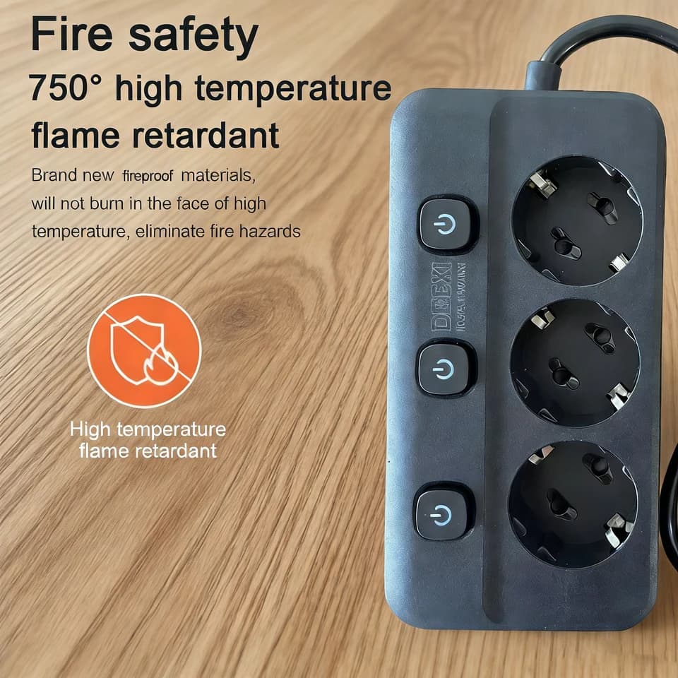 Extension Lead with USB C PD Fast Charging | Surge Protection | Multi-Socket Power Strip - Thumbnail 2
