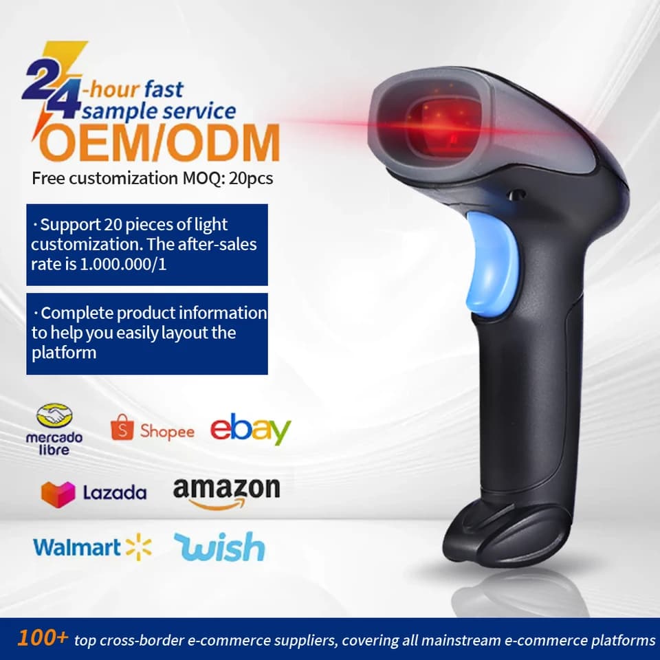 Handheld Barcode Scanner | Wired & Wireless 1D/2D QR | For POS & Inventory - Thumbnail 2