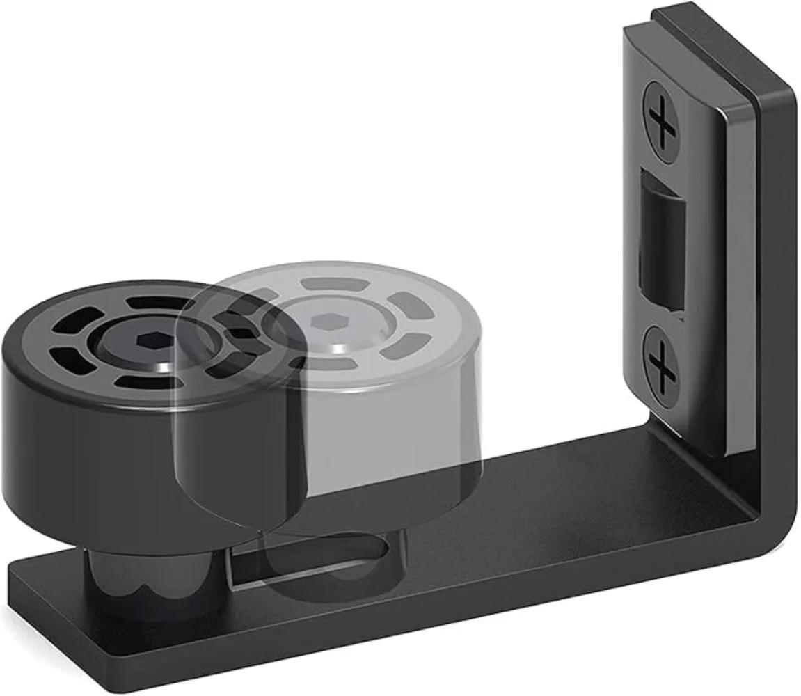 Sliding Barn Door Floor Guide | Adjustable Black Hardware Kit with Mounting Screws - Image 1