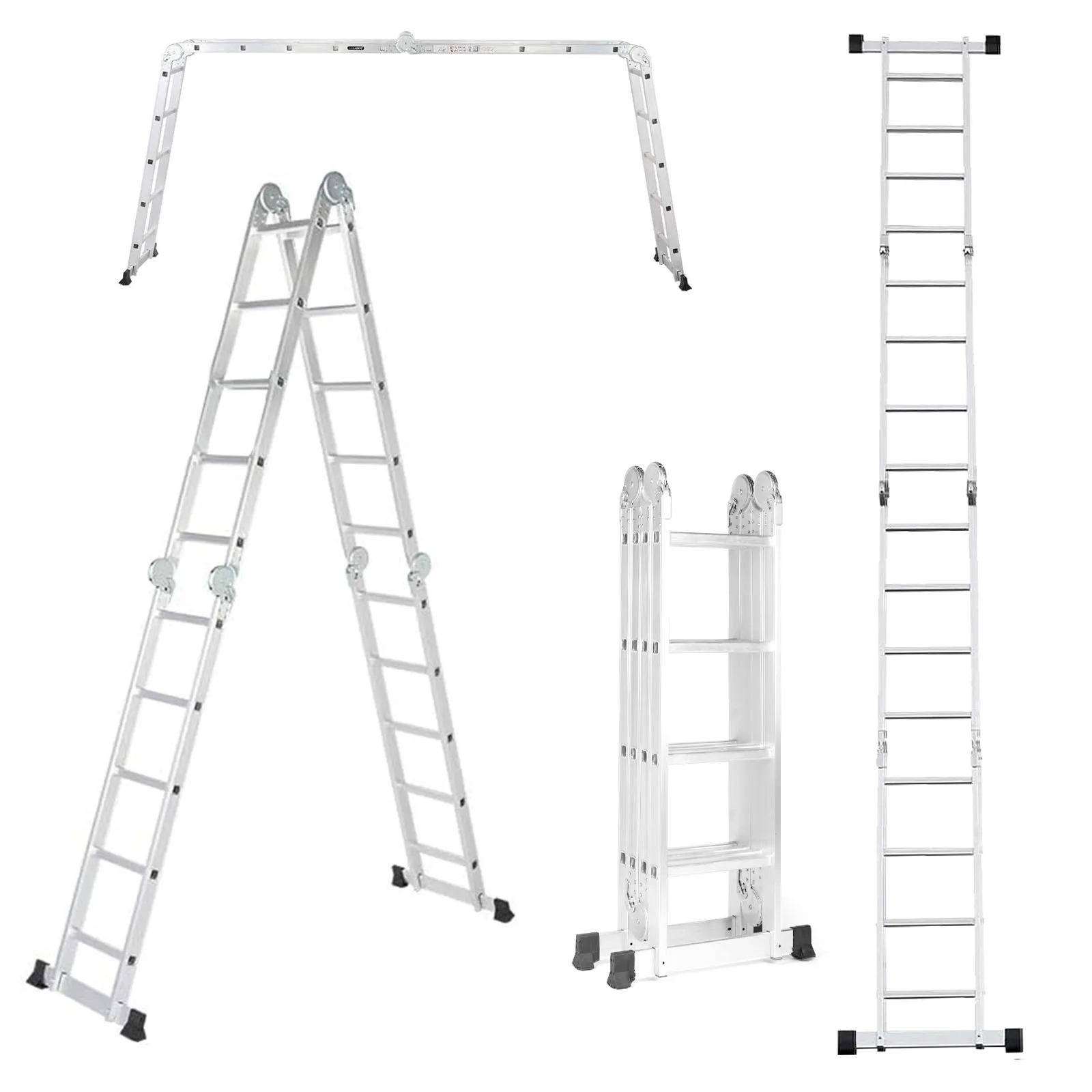 Telescopic Extension Ladder | Multipurpose Retractable Step Scaffold | Collapsible Tall Ladder - Thumbnail 2
