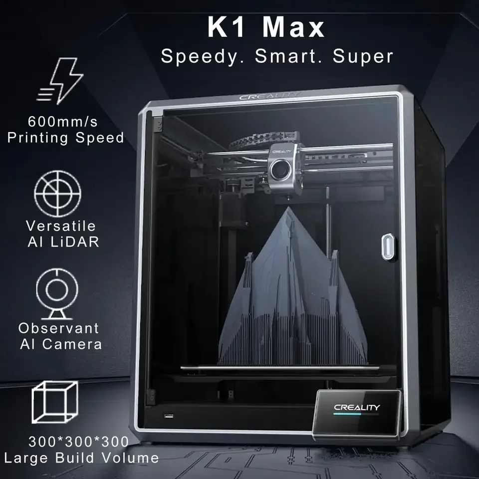 Creality K1 Max 3D Printer | 600mm/s Speed | 300x300x300mm Build - Thumbnail 4