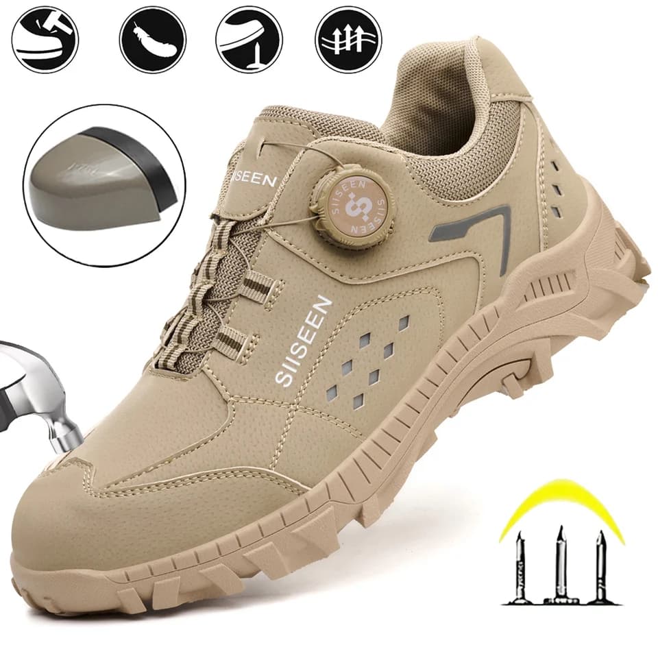 Men's Steel Toe Cap Boots | Puncture & Smash Resistant | Outdoor Workshop Safety - Thumbnail 2