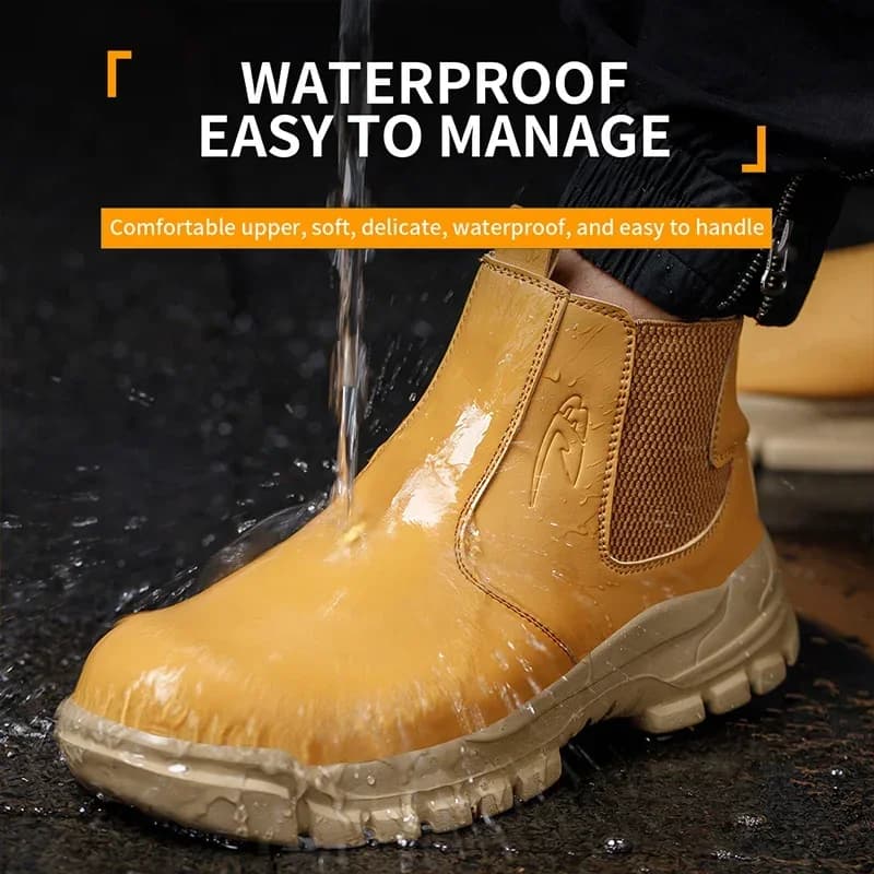 Waterproof Steel Toe Cap Boots | Lightweight Puncture-Proof | Industrial Chelsea Safety Boots - Thumbnail 5