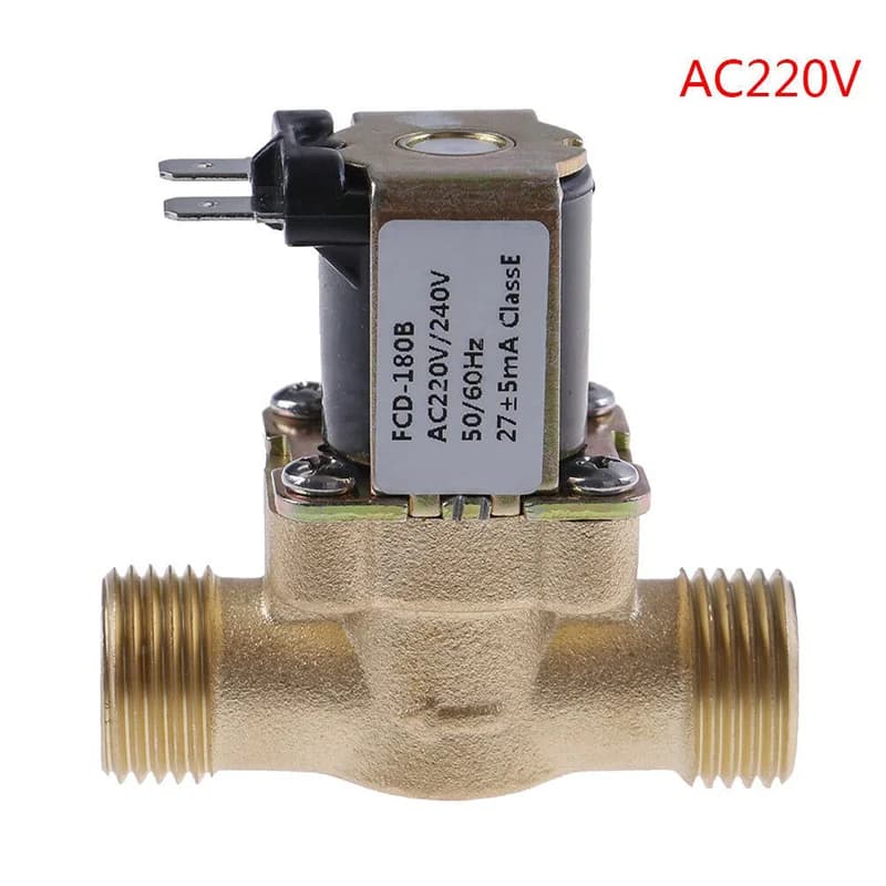 Brass Gate Valve | AC220V/DC12V Solenoid | Normally Closed G1/2 - Thumbnail 7