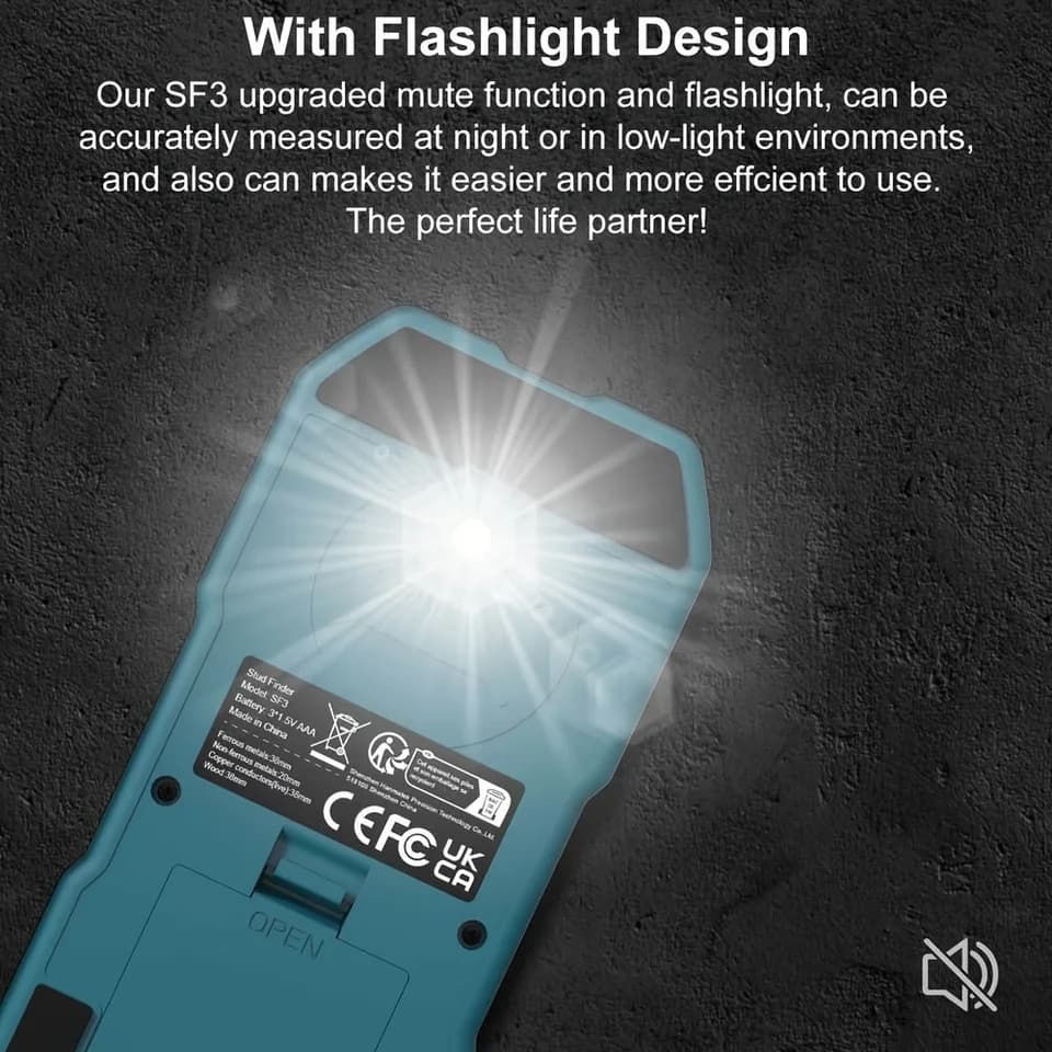 HANMATEK SF3 Stud Finder | Wall Scanner for Metal, Studs, AC Wire | Pipe Detection - Thumbnail 3