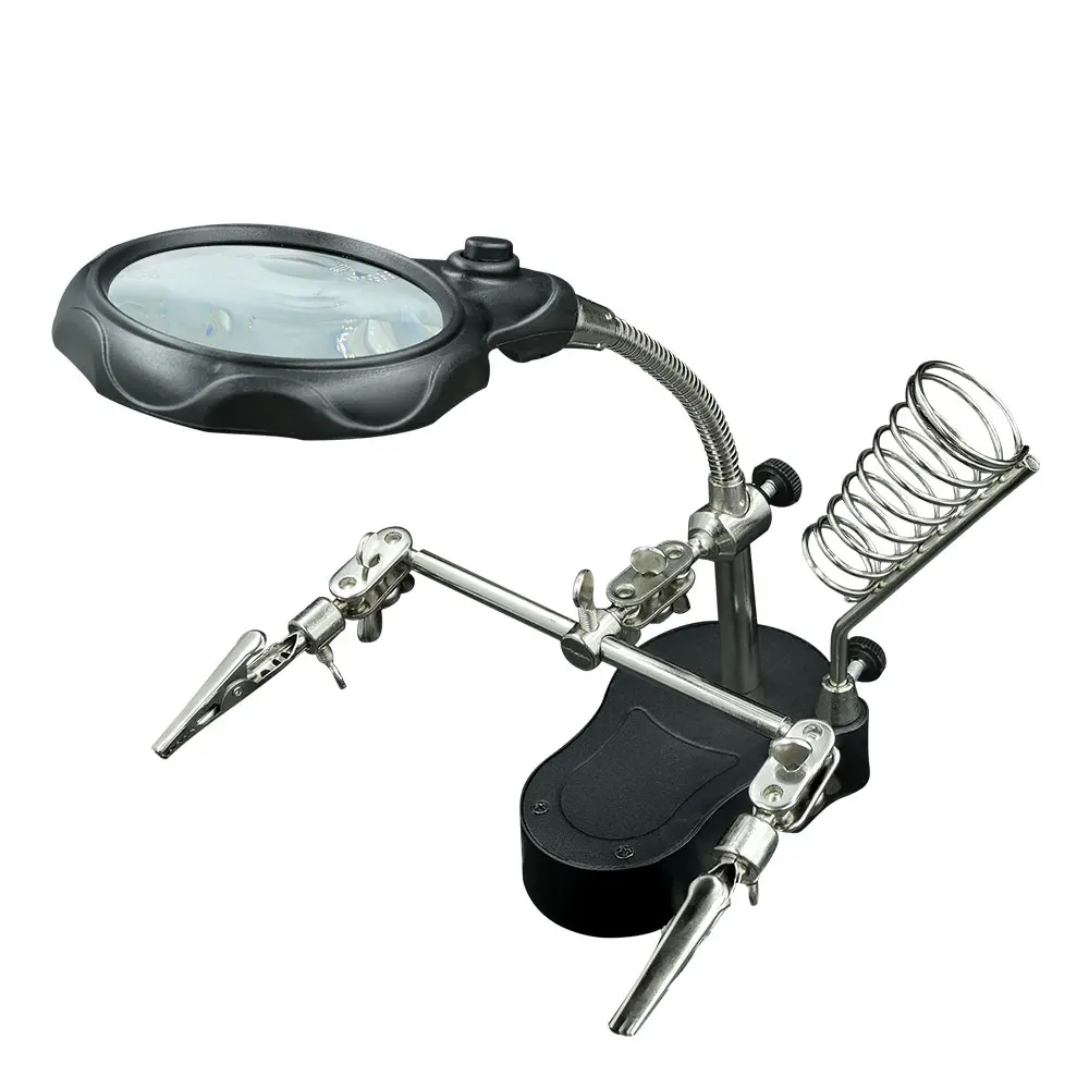 Soldering Helping Hand | Magnifying Glass & Clamp | Desktop Repair Tool - Professional Grade Tool