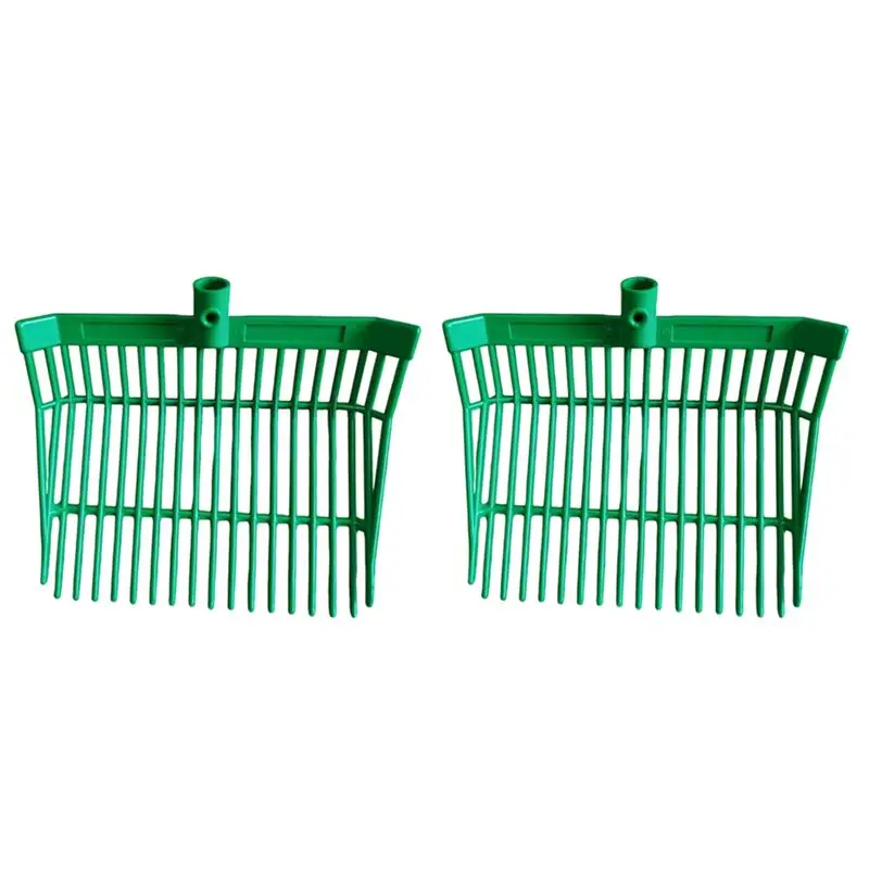 Green manure fork replacement head with durable tines for picking up horse manure and stable waste removal.