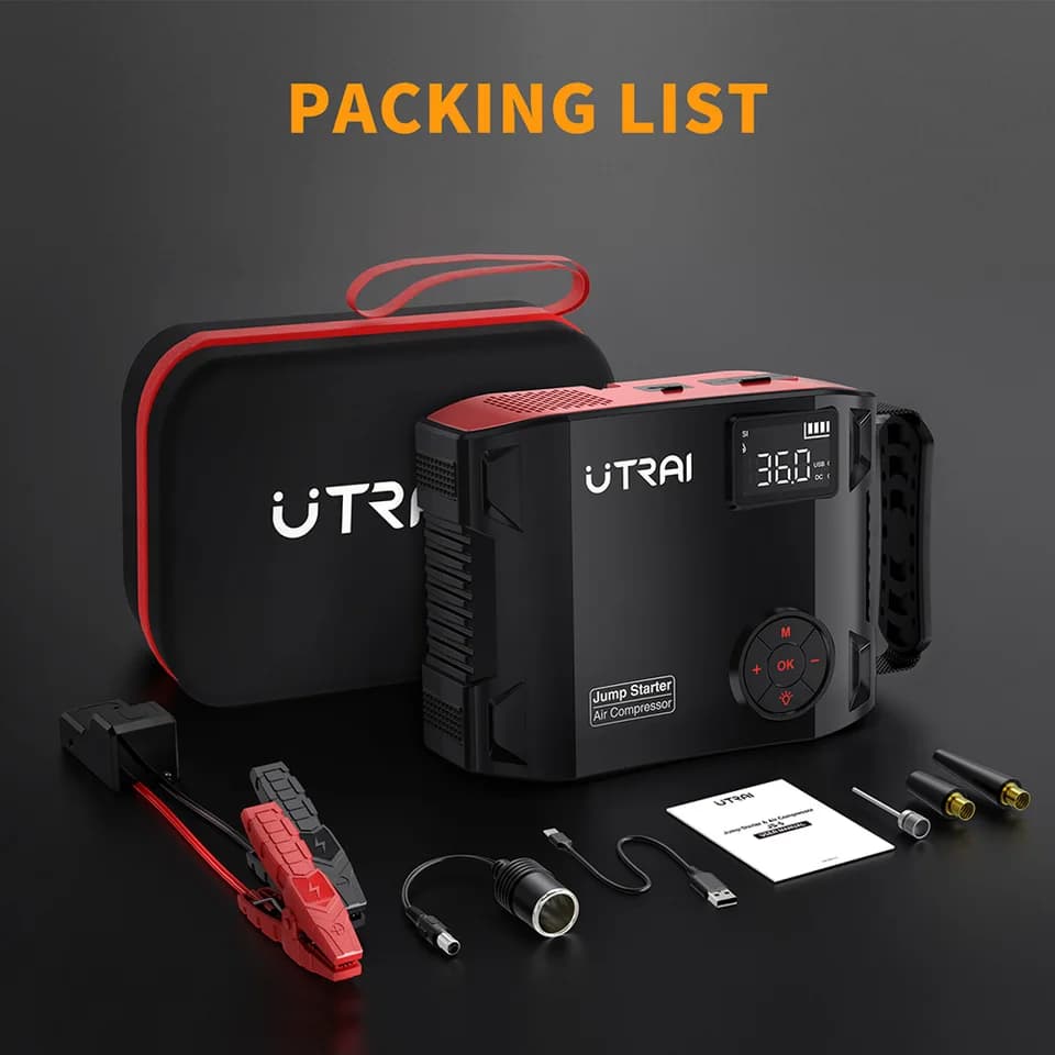 Car Starter | 4-in-1 2000A Booster Pack | 16000mAh with Tire Inflator - Thumbnail 6