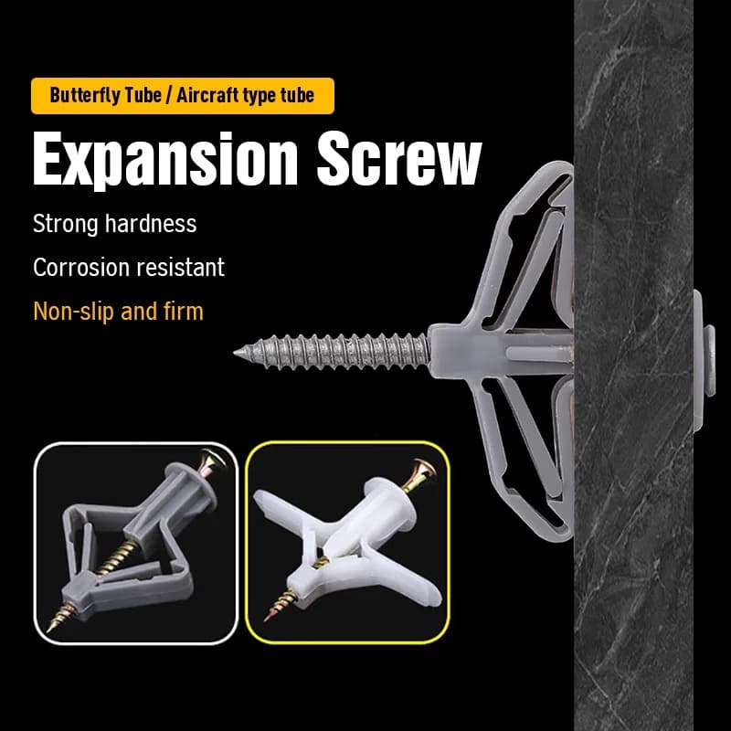 Anchor for Ground Plates | Nylon Butterfly Hollow Wall Plugs | Drywall Bolt - Thumbnail 3