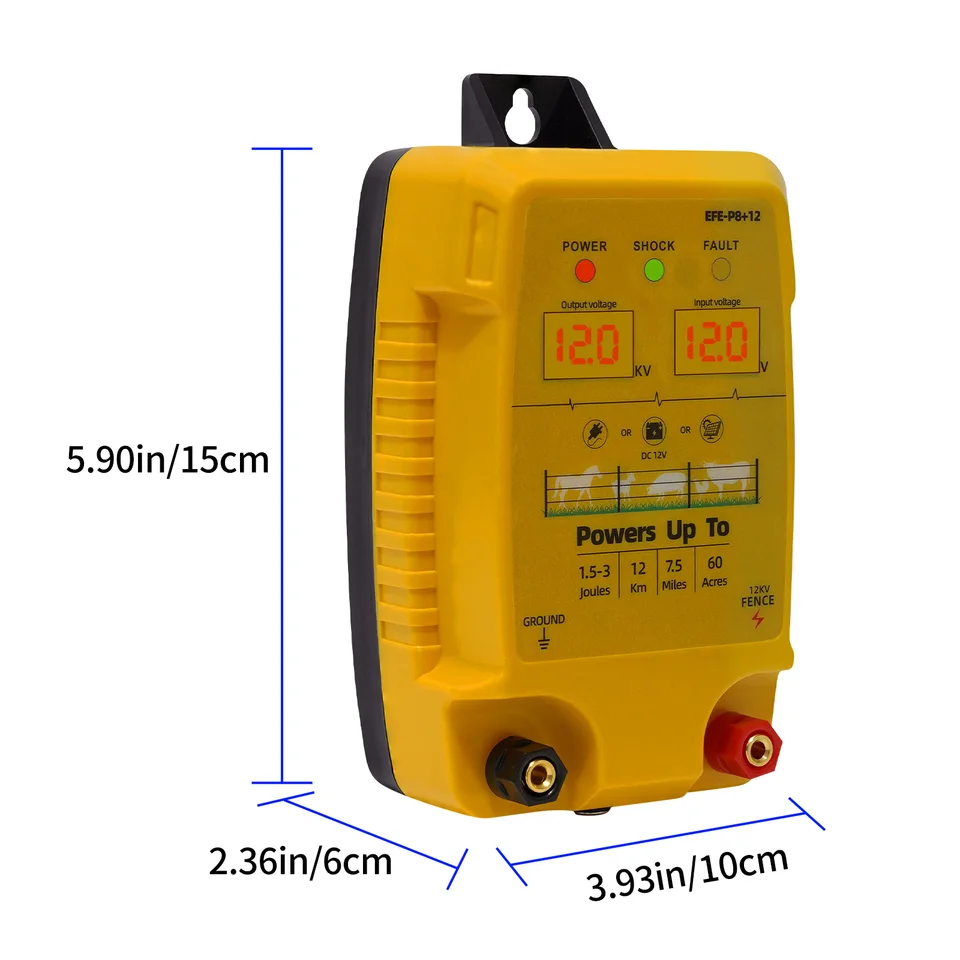 Fence Post Spike Energizer | 12KV High Voltage Pulse | 12km Range - Thumbnail 6
