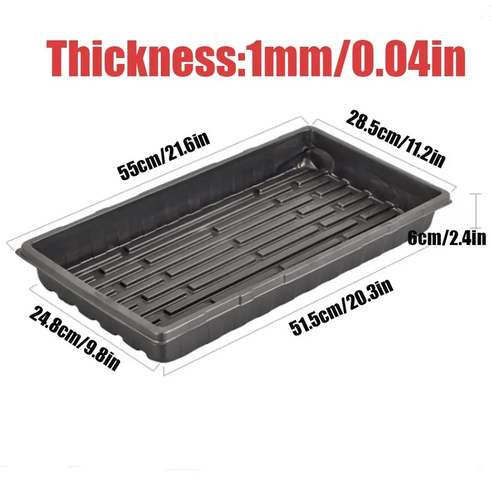Propagation Trays | 10-Pack Solid Bottom | Heavy-Duty Reusable Plastic - Thumbnail 5