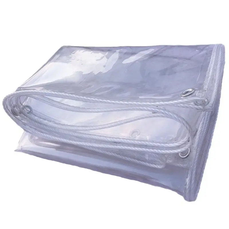 Clear PVC Tarpaulin | Heavy Duty Waterproof Sheeting | Garden & Balcony Protection - Thumbnail 2