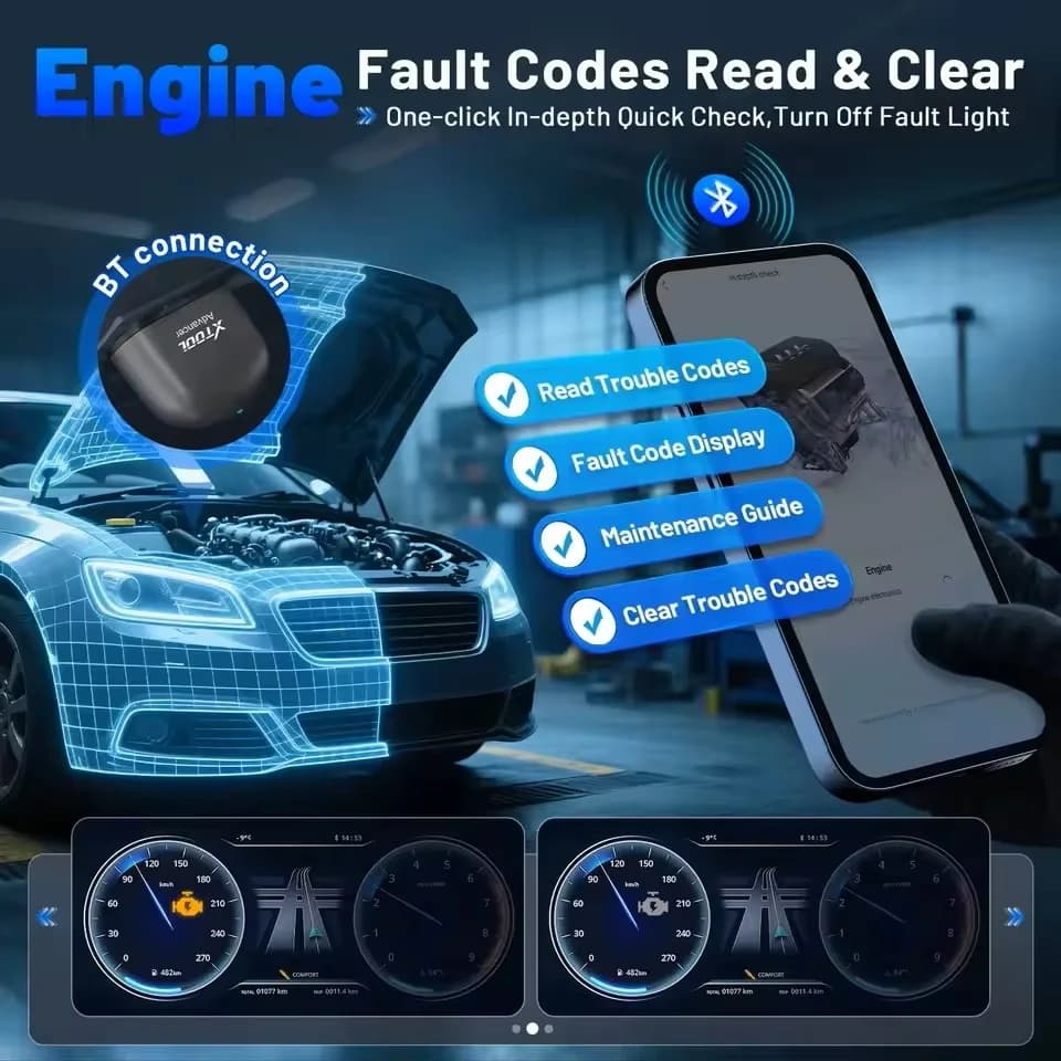 Scanner with Spark Plug Gap Tool | Oil Reset | Live Data DTC - Thumbnail 4