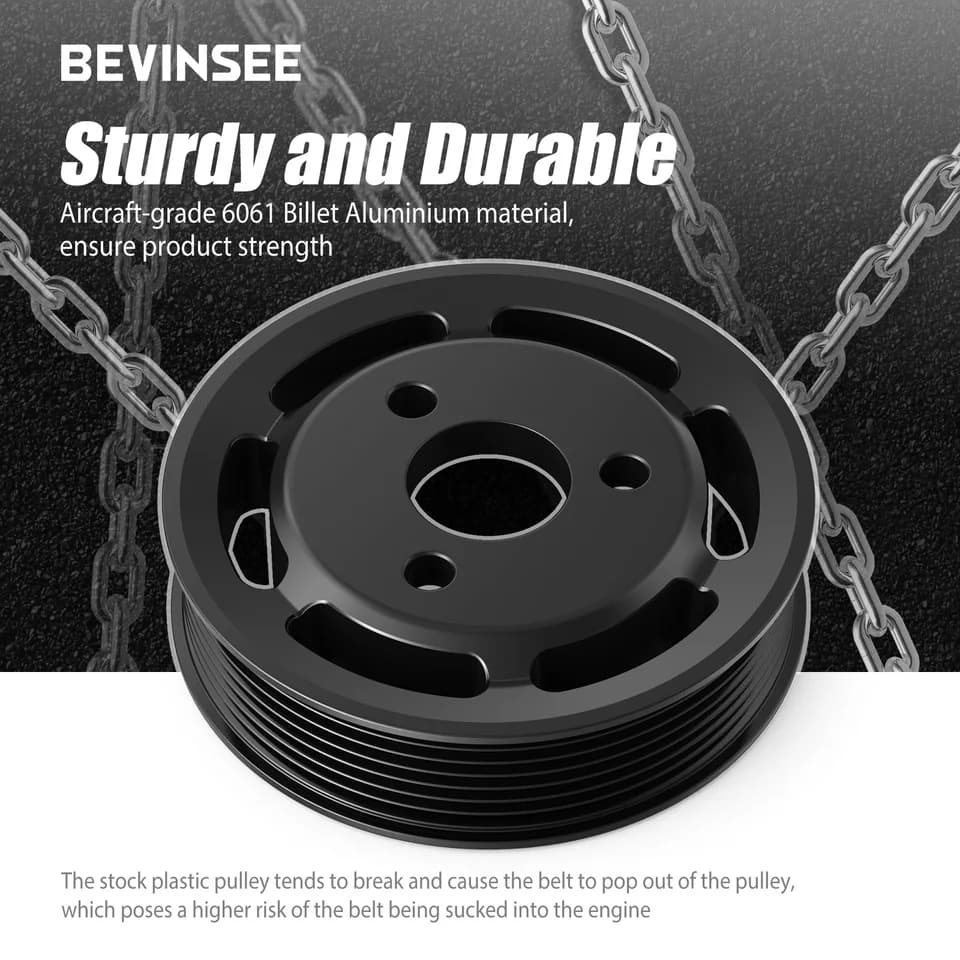 Heavy-Duty Power Steering Pump Pulley | For BMW E90 E92 335i | N54 Engine - Thumbnail 6