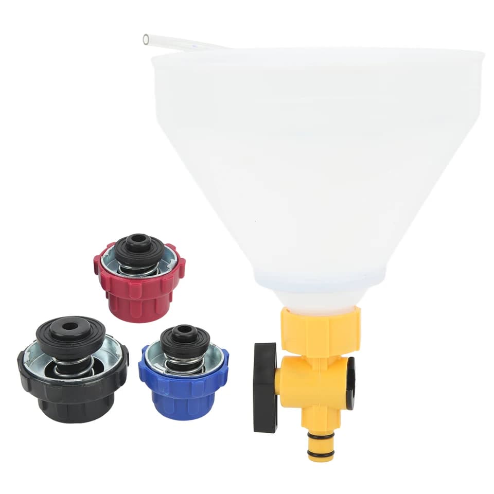 Spill Kit: Car Radiator Coolant Refill Funnel | Spill-Proof Engine Cooling System Filling | 3 Adapters - Thumbnail 3