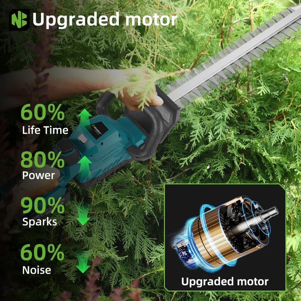 Electric Hedge Trimmer | 180° Rotating Handle | Makita Battery Compatible - Thumbnail 4