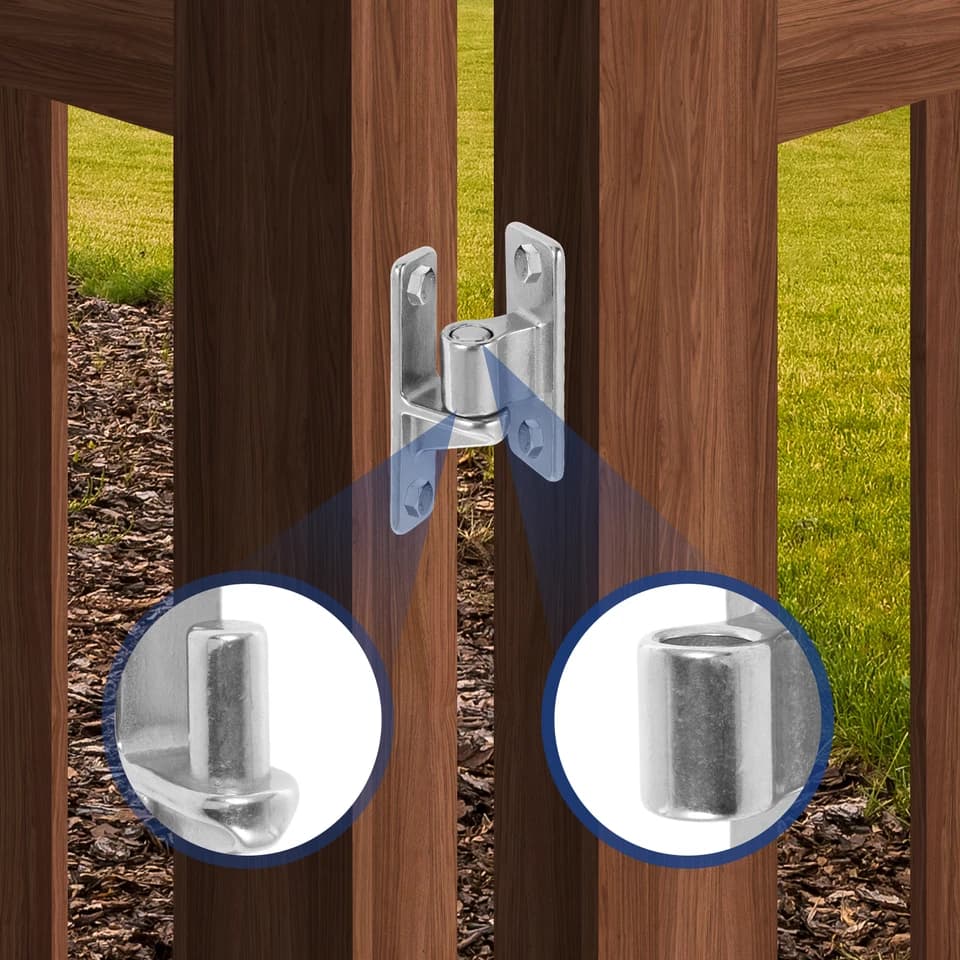Heavy Duty Gate Hinges | 600lbs Capacity | Stainless Steel Wall Mount - Thumbnail 7