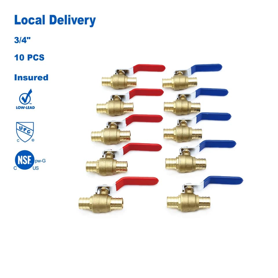3/4" PEX Double Check Ball Valve | Hot & Cold Water System | 10 Pack 80411 - Thumbnail 2