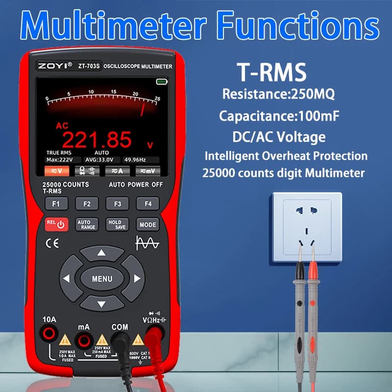 ZT-703S Multimeter Oscilloscope | 50MHz Dual Channel | Signal Generator - Thumbnail 5