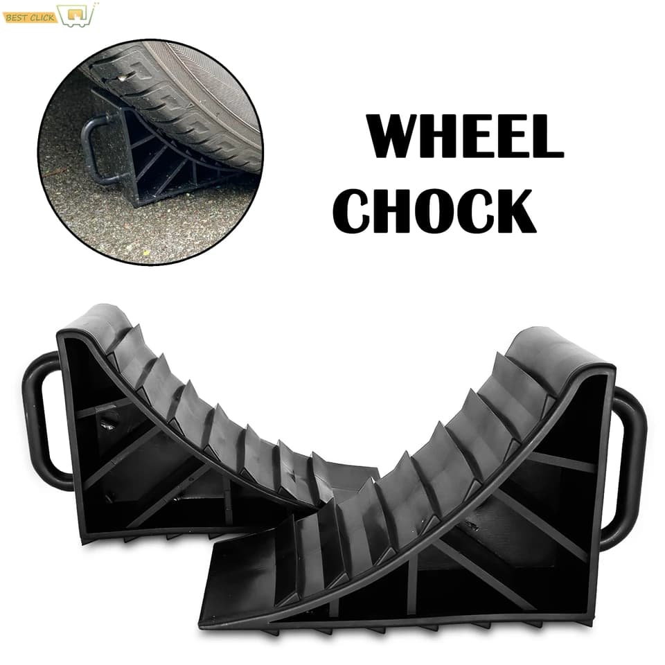 Wheel Chocks | Integrated Handles | Anti-Slip Base for Cars & Trucks - Thumbnail 6