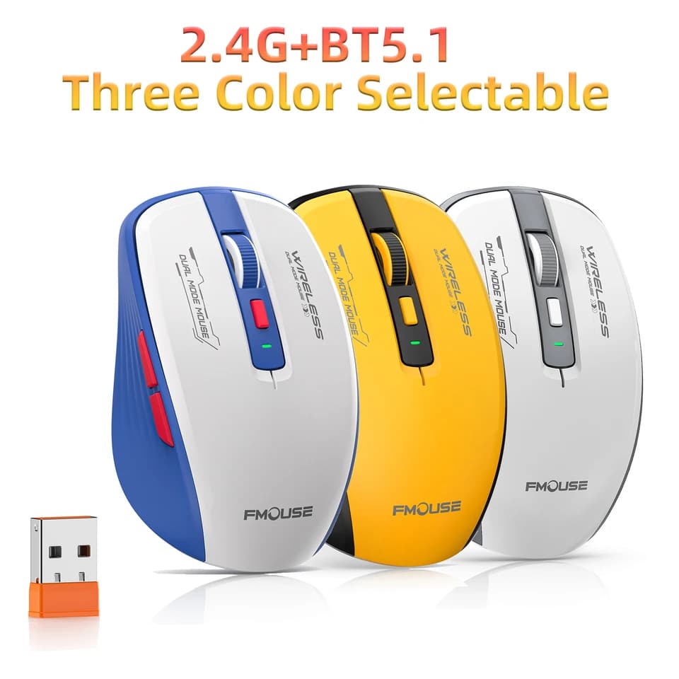 Wireless Mouse | Dual Mode 2.4G USB & Bluetooth 5.1 | Silent 2400DPI for PC/Laptop - Thumbnail 2