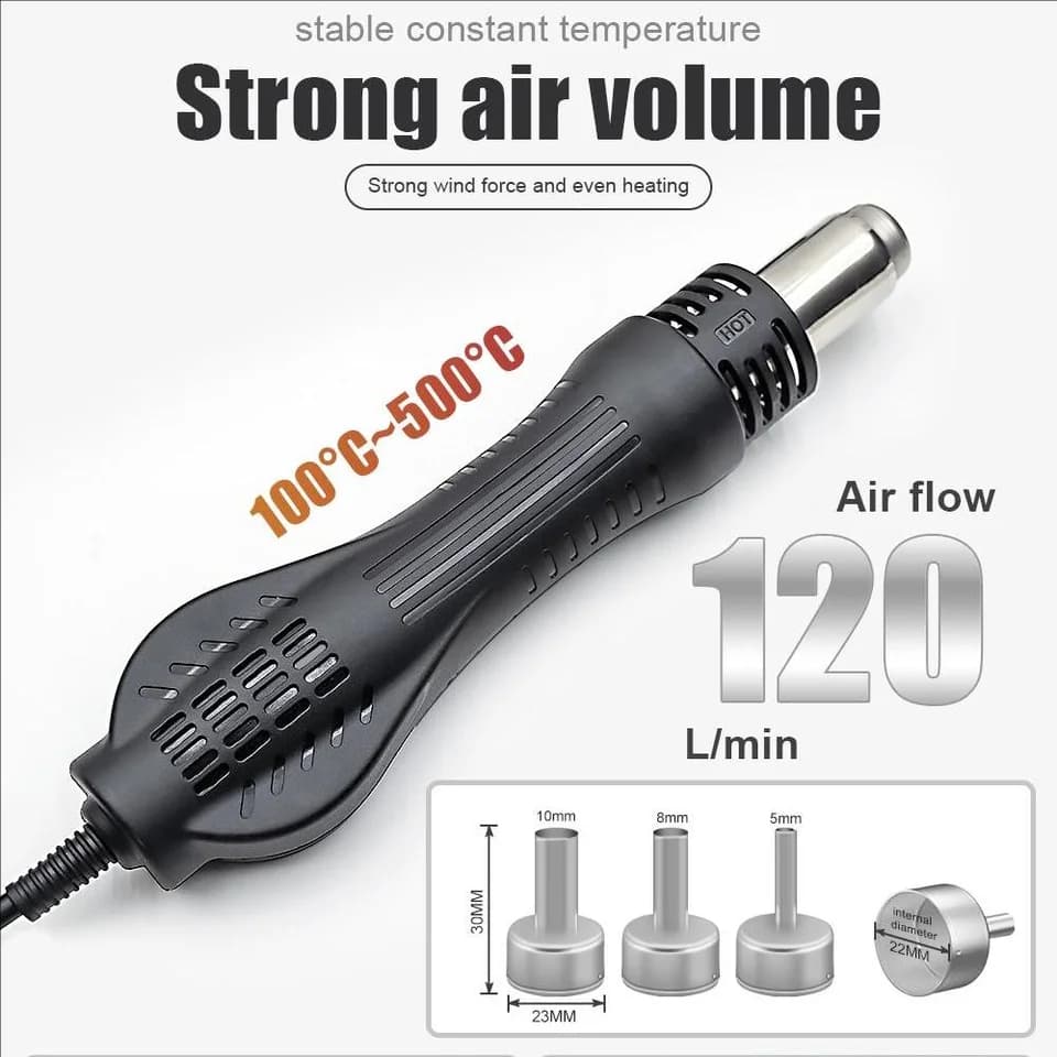 Soldering Iron & Hot Air Rework Station | 2-in-1 Desoldering Tool | JCD 8586 Kit - Thumbnail 5
